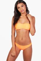 Boohoo Morocco Bandeau Bikini Set Orange