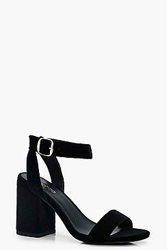 Boohoo Emily Block Heel Velvet Sandals