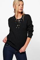 Boohoo Darcy Lace Front Detail Fisherman Jumper