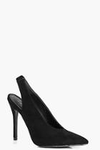 Boohoo Daisy Deep V Slingback Pointed Suedette Heel