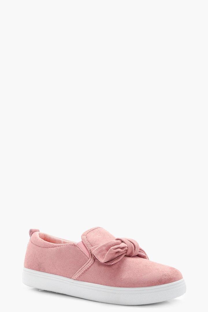 Boohoo Maya Bow Trim Skater Blush