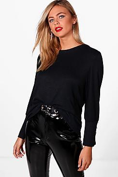 Boohoo Blake Pearl Cuff Longsleeve Jumper