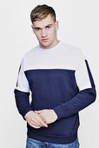 Boohoo Crew Neck Sweat With Contrast Yolke