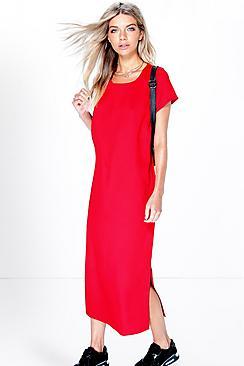 Boohoo Annie Woven Colum Midaxi Dress