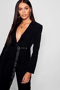 Boohoo Utility Belted Cropped Jacket