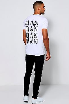 Boohoo Spray Paint Man Print T-shirt