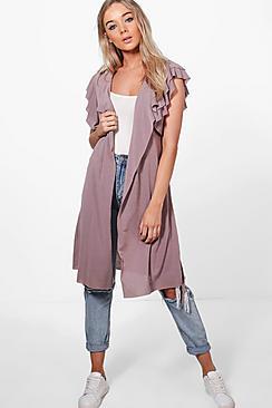Boohoo Anna Ruffle Sleeve Cardigan