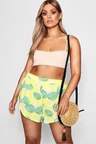 Boohoo Plus Alicia Lemon + Lime Flippy Shorts