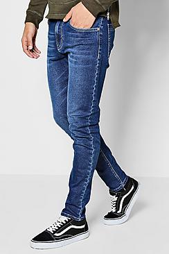 Boohoo Skinny Fit Navy Wash Denim Jeans