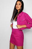 Boohoo Magenta Denim Skirt