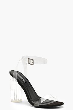 Boohoo Clear 2 Part Block Heels