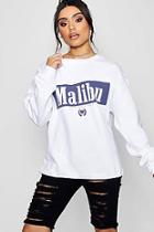 Boohoo Ruby Malibu Slogan Sweat