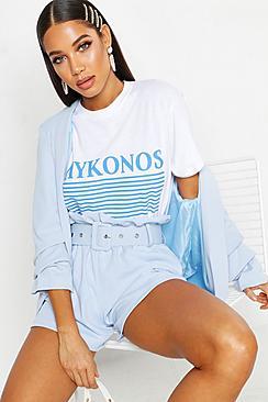 Boohoo Mykonos Slogan T-shirt