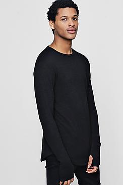 Boohoo Soft Touch Longline Curved Hem Jumper