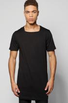 Boohoo Longline T-shirt With Square Neck Black