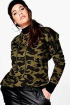 Boohoo Plus Nicole Camo Printed Sweat