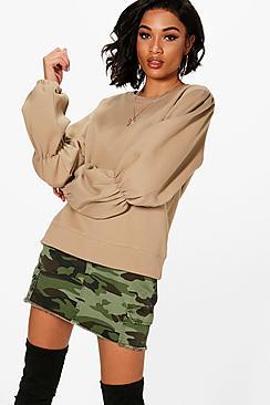 Boohoo Elasticated Balloon Sleeve Sweatshirt