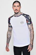 Boohoo Man Logo Floral Sublimation Muscle Fit T-shirt