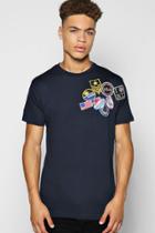 Boohoo Badged Crew Neck T Shirt Navy