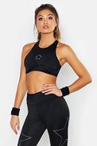 Boohoo Fit Diamante Star Knot Front Crop Top