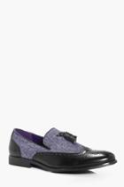 Boohoo Mix Panel Tassel Loafer Grey