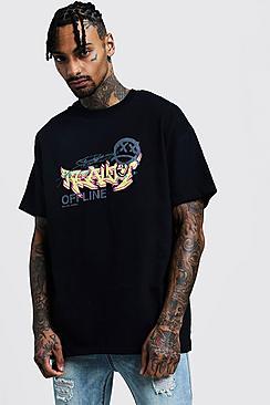 Boohoo Oversized Graffiti Design T-shirt