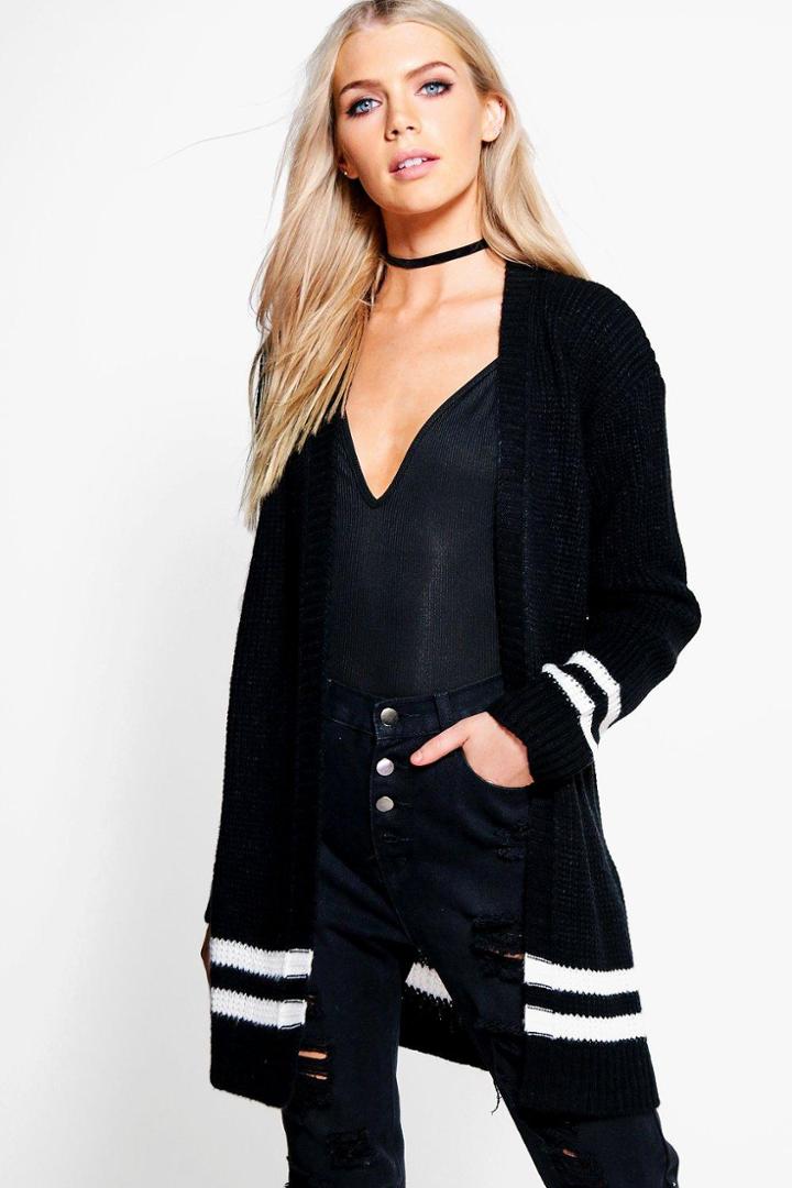 Boohoo Maisy Soft Knit Midi Cardigan Black