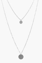 Boohoo Emily Coin Pendant Layered Necklace Silver