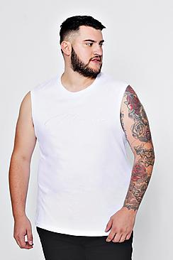 Boohoo Big And Tall Man Embroidered Sleeveless T-shirt