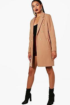 Boohoo Double Breasted Military Coat