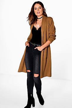 Boohoo Lucy Shawl Collar Maxi Cardigan