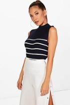 Boohoo Chaise Stripe Knitted Sleeveless Top