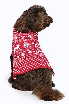 Boohoo Snoopy Fairisle Christmas Dog Jumper