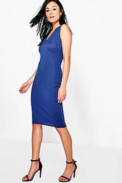 Boohoo Emily Structured Ponte Midi Dress