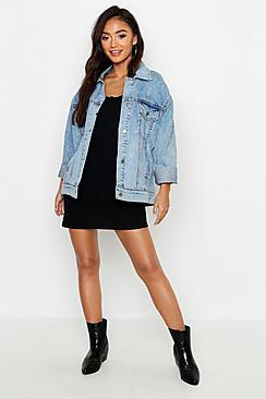 Boohoo Petite Washed Oversized Jacket