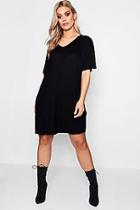 Boohoo Plus Sadie V Neck T Shirt Dress