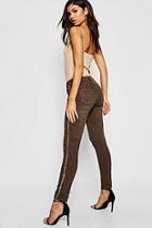 Boohoo Sequin Embellished Side Stripe Skinny Jeans