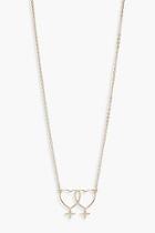 Boohoo Double Heart Linked Necklace