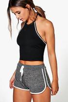 Boohoo Petite Space Dye Knitted Gym Running Shorts