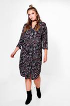 Boohoo Plus Erin Paisley Longline Shirt Dress Emerald