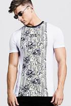 Boohoo Muscle Fit T-shirt With Floral Stripe Print