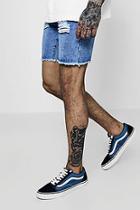 Boohoo Slim Fit Denim Shorts With Exposed Fly