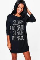 Boohoo Christmas Ivy Sleigh My Name Sweat Dress