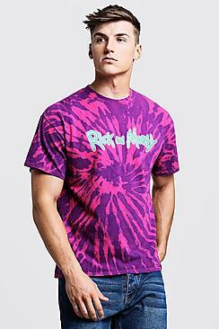 Boohoo Rick & Morty Tie Dye License T-shirt