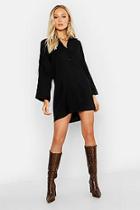Boohoo Fringed Back Western Shirt Dress