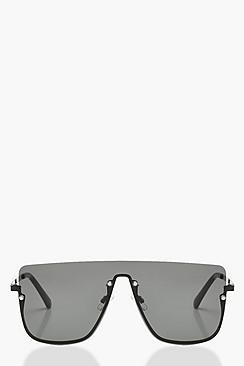 Boohoo Square Top Frameless Oversized Sunglasses