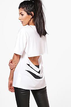 Boohoo Megan Oversized Slash Back T-shirt