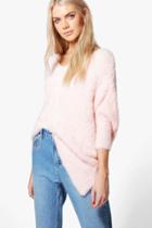 Boohoo Katie Supersoft Fluffy Jumper Pink