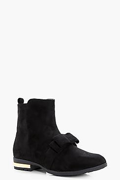 Boohoo Frankie Bow Detail Ankle Boot