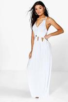 Boohoo Mila Cut Out Waist Strappy Maxi Dress
